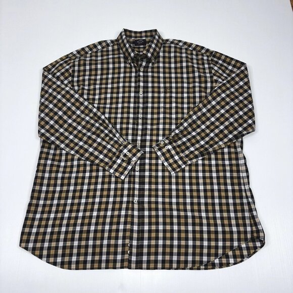 PAUL & SHARK men's XXL Black and tan checkered shirt LIKE NEW!!! - Picture 1 of 2